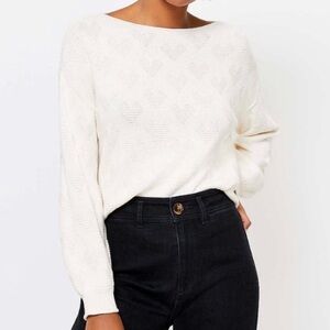 Loft heart sweater size large cream
